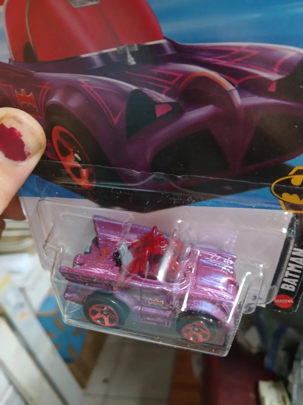 Hot Wheels Classic TV Series Batmobile (Tooned) in purple is a 1:64 scale diecas